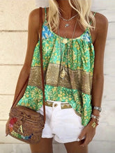 Load image into Gallery viewer, Women Bohemian Floral Stitching Tank Top