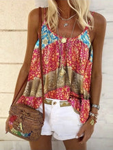 Load image into Gallery viewer, Women Bohemian Floral Stitching Tank Top