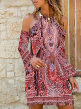 Load image into Gallery viewer, Bohemian Off-the-shoulder Printed Holiday Casual Dress