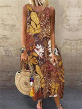 Load image into Gallery viewer, Vintage Print Sleeveless Women&#39;S Dress