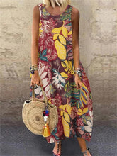 Load image into Gallery viewer, Vintage Print Sleeveless Women&#39;S Dress