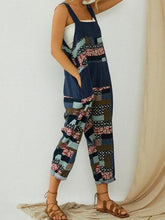 Load image into Gallery viewer, Women's Fashion Color Matching Casual Overalls Printed Casual Jumpsuit