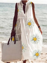 Load image into Gallery viewer, Women Floral Daisy V-Neck Sleeveless Beach Maxi Dress