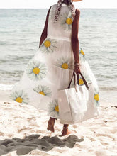 Load image into Gallery viewer, Women Floral Daisy V-Neck Sleeveless Beach Maxi Dress