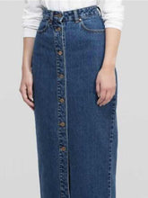 Load image into Gallery viewer, Women&#39;S Long Button Denim Skirt With Hips