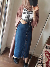 Load image into Gallery viewer, Women&#39;S Long Button Denim Skirt With Hips