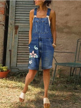 Load image into Gallery viewer, Retro Denim Overalls Printed Jumpsuit with Pockets