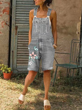 Load image into Gallery viewer, Retro Denim Overalls Printed Jumpsuit with Pockets