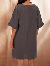 Load image into Gallery viewer, Cotton And Linen Loose V-Neck Women&#39;S Dress