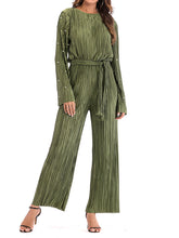 Load image into Gallery viewer, Pleated Beaded Flared Sleeve Loose Jumpsuit Women Suit