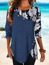 Load image into Gallery viewer, Fashion Round Neck Irregular Floral Print Casual T-shirt Top