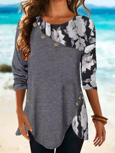 Load image into Gallery viewer, Fashion Round Neck Irregular Floral Print Casual T-shirt Top