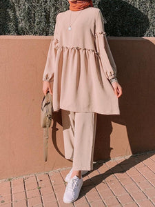 Casual Cool Loose Blouse Wide Leg Pants Two-Piece Suit