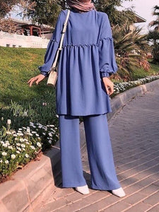 Casual Cool Loose Blouse Wide Leg Pants Two-Piece Suit