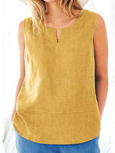 Load image into Gallery viewer, Women'S Solid Color Cotton And Linen Vest Top