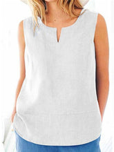 Load image into Gallery viewer, Women'S Solid Color Cotton And Linen Vest Top