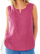 Load image into Gallery viewer, Women'S Solid Color Cotton And Linen Vest Top