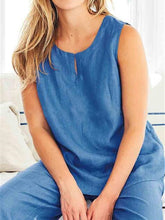 Load image into Gallery viewer, Women'S Solid Color Cotton And Linen Vest Top