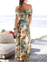 Load image into Gallery viewer, Women Floral Strapless Short Sleeve Maxi Dress