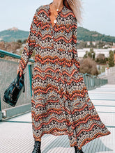 Load image into Gallery viewer, Bohemian V-neck Long-sleeved Printed Beach Holiday Dress