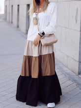 Load image into Gallery viewer, Fashion Contrast Color Long Sleeve Stitching Casual Loose Dress