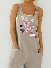Load image into Gallery viewer, Women's Loose Butterfly Print Overalls Casual Sleeveless Jumpsuit