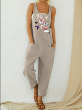 Load image into Gallery viewer, Women's Loose Butterfly Print Overalls Casual Sleeveless Jumpsuit