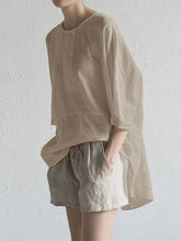 Load image into Gallery viewer, Cotton And Linen Casual Women&#39;S Loose Top