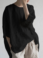 Load image into Gallery viewer, Cotton And Linen Casual Women&#39;S Loose Top