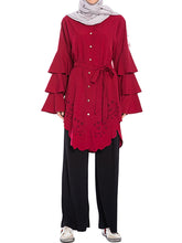 Load image into Gallery viewer, Women'S Round Neck Loose Openwork Pile Sleeve Top