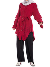 Load image into Gallery viewer, Women'S Round Neck Loose Openwork Pile Sleeve Top