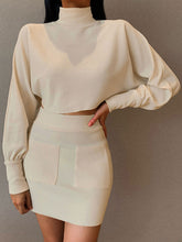 Load image into Gallery viewer, Casual High Collar Long Sleeve Fashion Two-Piece Suit