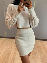 Load image into Gallery viewer, Casual High Collar Long Sleeve Fashion Two-Piece Suit