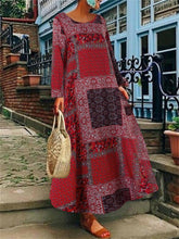 Load image into Gallery viewer, Bohemian Cotton And Linen Print Women&#39;S Long Dress