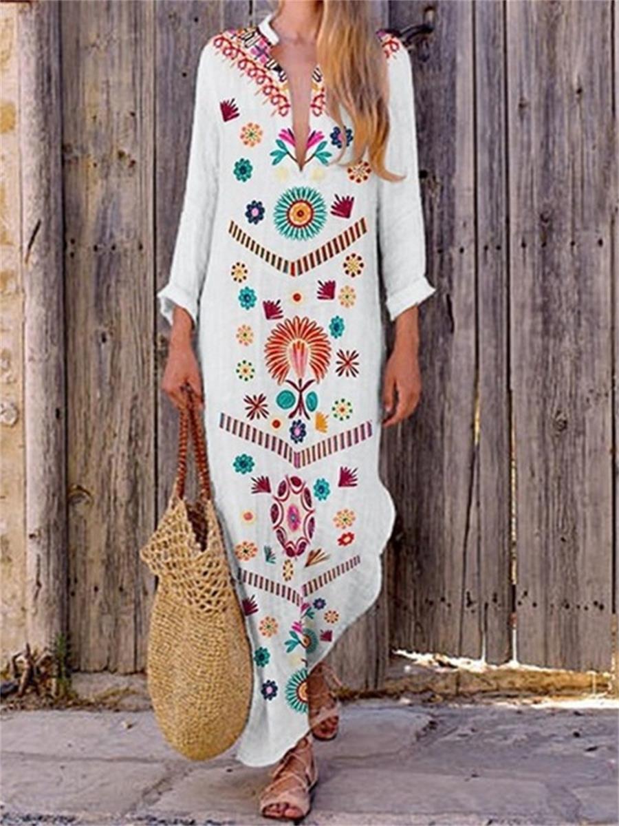 Printed Holiday Ethnic Women'S Long Dress