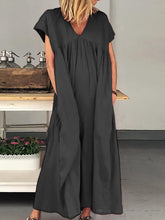 Load image into Gallery viewer, Women Plain V-Neck Pockets  Loose Maxi Dress