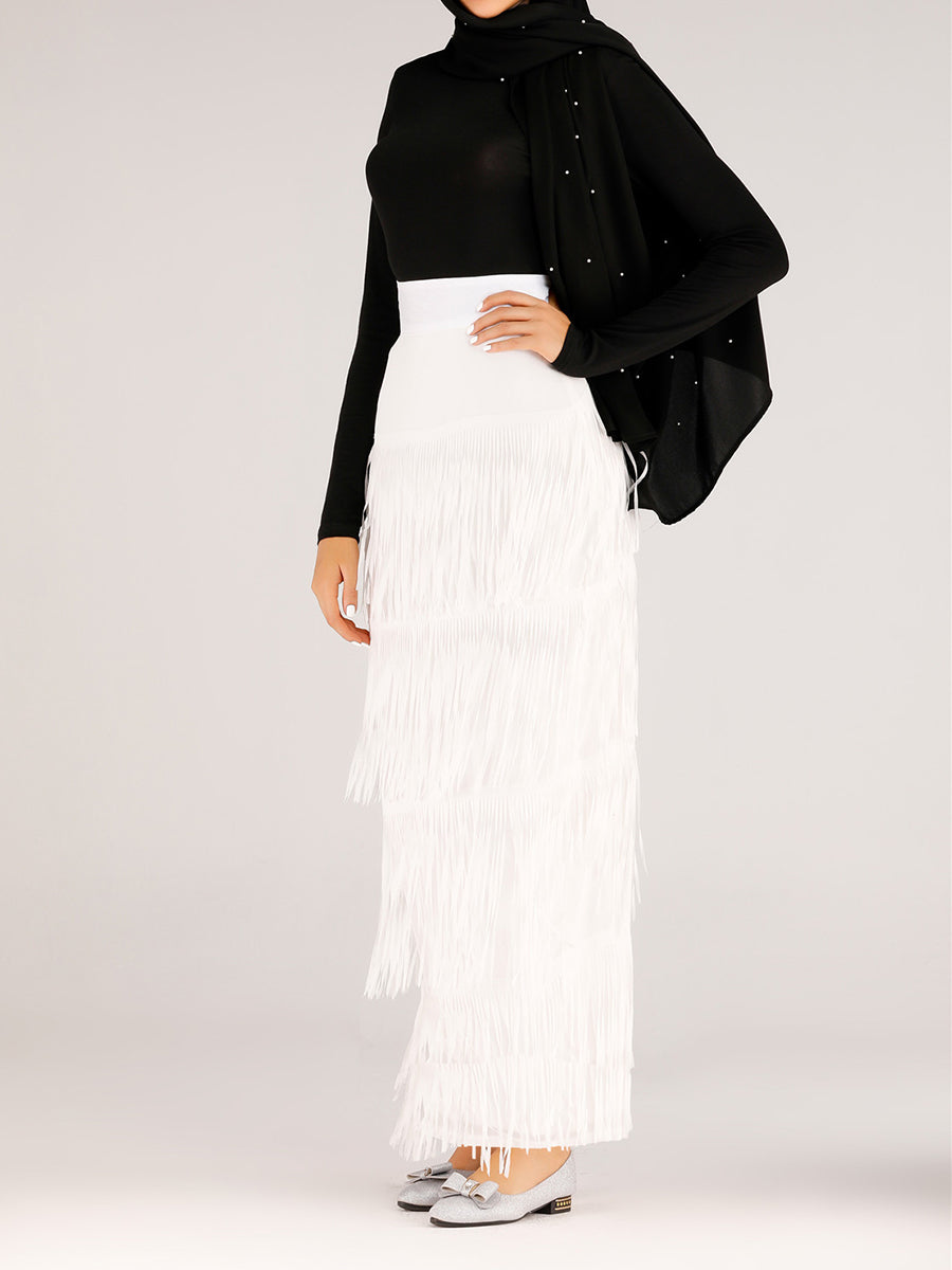 Women'S Fashion Party Casual Irregular Fringed Skirt