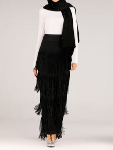 Women'S Fashion Party Casual Irregular Fringed Skirt