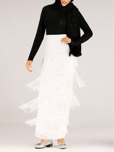 Women'S Fashion Party Casual Irregular Fringed Skirt