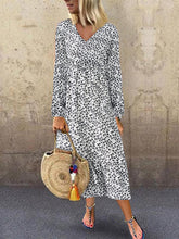 Load image into Gallery viewer, Pastoral Print Women&#39;S Cotton And Linen Dress