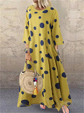 Load image into Gallery viewer, Polka Dot Print Cotton And Linen Women&#39;S Dress