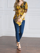 Load image into Gallery viewer, Women&#39;S V-Neck Sexy Long Sleeve Irregular Slim Top