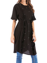 Load image into Gallery viewer, Fashion Casual Chiffon Round Neck Beaded Top