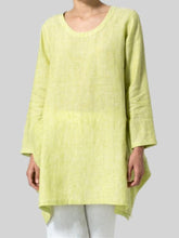 Load image into Gallery viewer, Women'S Solid Color Long-Sleeved Cotton And Linen Top