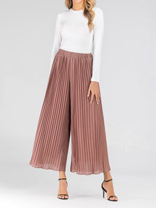 Fashion Pleated Casual Chiffon Wide Leg Pants