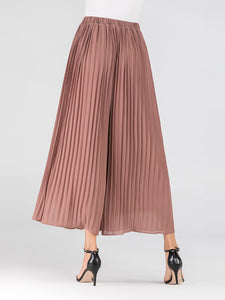 Fashion Pleated Casual Chiffon Wide Leg Pants