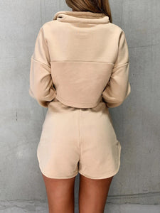 Fashion Loose Long-Sleeved Shorts Loose Two-Piece Suit