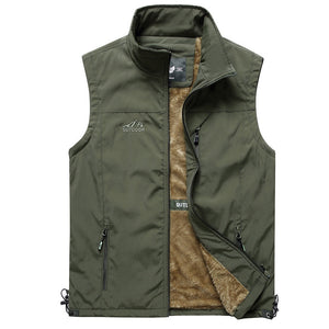 Men's Autumn Plus Size Velvet Thickening Outdoor Sports Vest