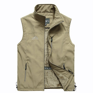 Men's Autumn Plus Size Velvet Thickening Outdoor Sports Vest