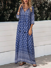 Load image into Gallery viewer, Women Bohemian Fringed 3/4 Sleeve Maxi Dress